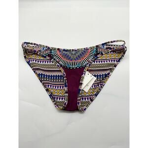 NWT Red Carter Reversible Tribal Native Full Cut Bikini Bottom Size Large